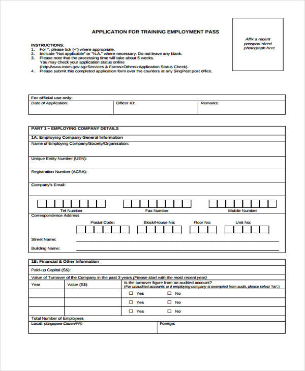 FREE 11 Training Application Forms In PDF MS Word