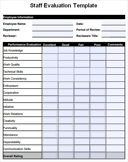 FREE 13 Evaluation Templates In PDF