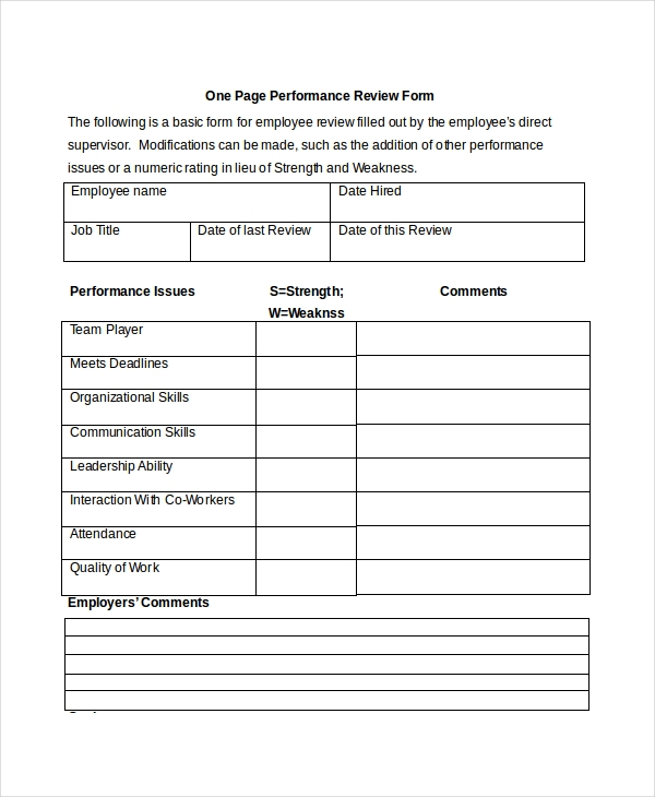 FREE 13 Sample Performance Appraisal Forms In PDF MS 