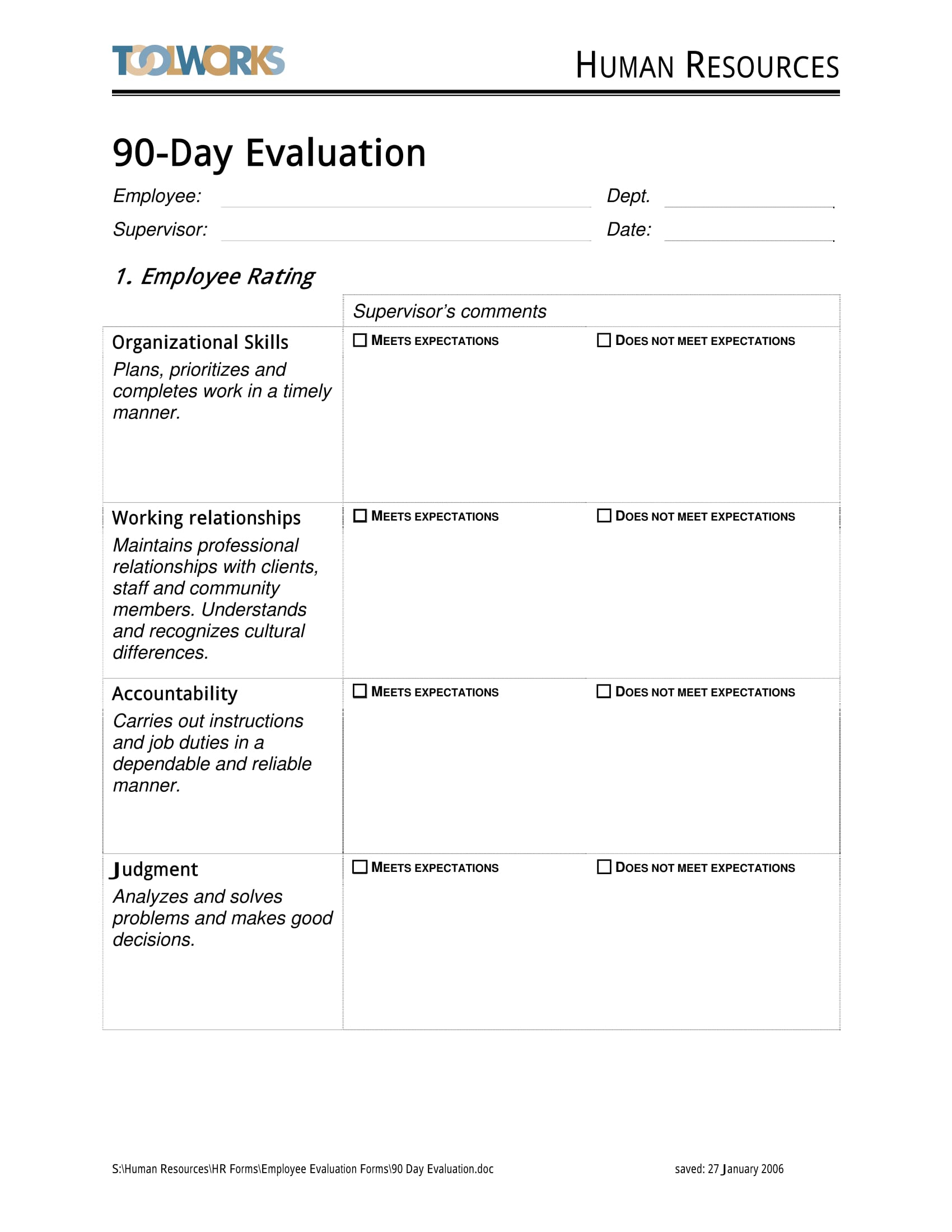 FREE 14 90 Day Review Forms In PDF MS Word