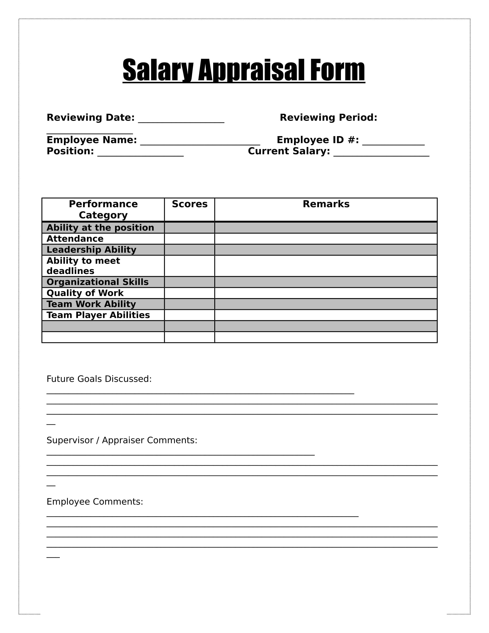 FREE 15 Salary Review Forms In PDF MS Word Excel