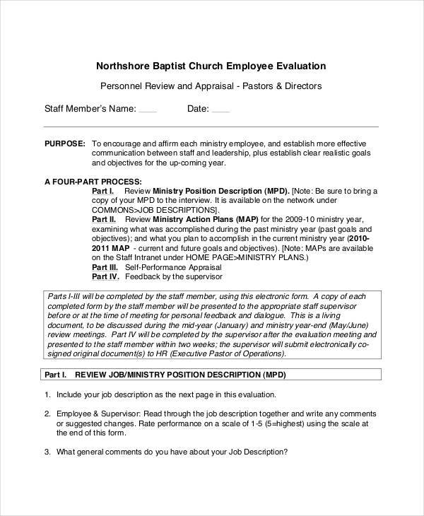 FREE 19 Employee Evaluation Form Samples Templates In 