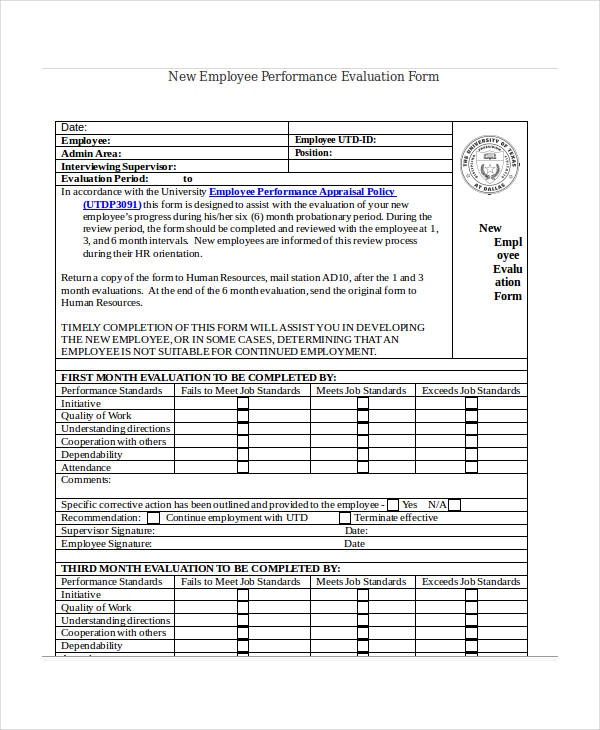 FREE 20 Employee Evaluation Forms In MS Word