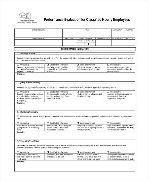 FREE 21 Employee Evaluation Form Samples Templates In 