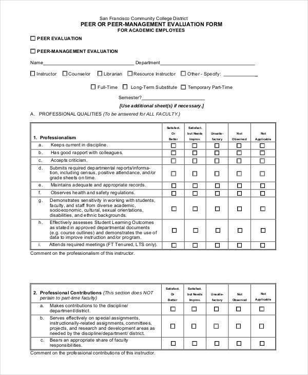 FREE 22 Employee Evaluation Form Examples Samples In 