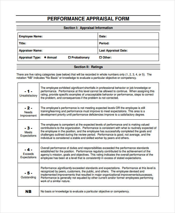 FREE 19 Sample Appraisal Forms In PDF Printable Forms