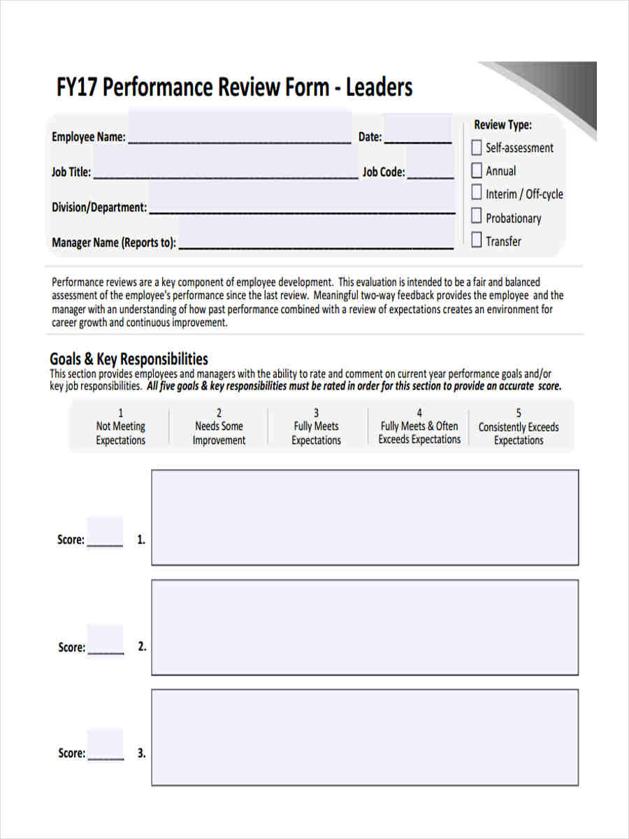FREE 23 Performance Review Forms In PDF
