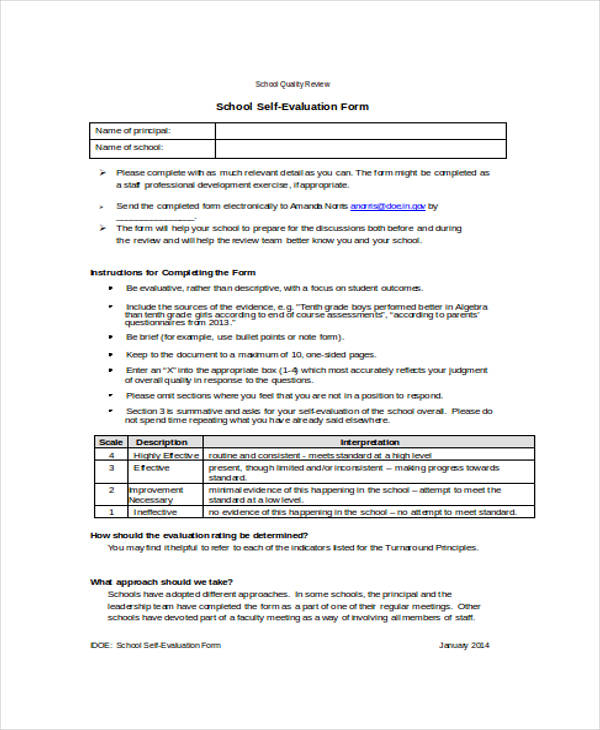 FREE 23 Sample Self Evaluation Forms In PDF MS Word Excel