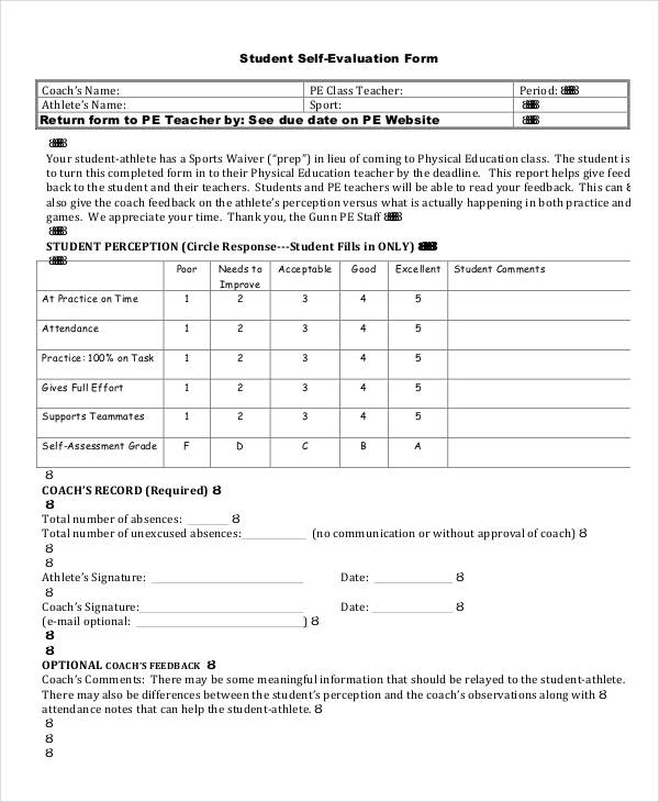 FREE 23 Self Evaluation Forms In PDF MS Word Excel