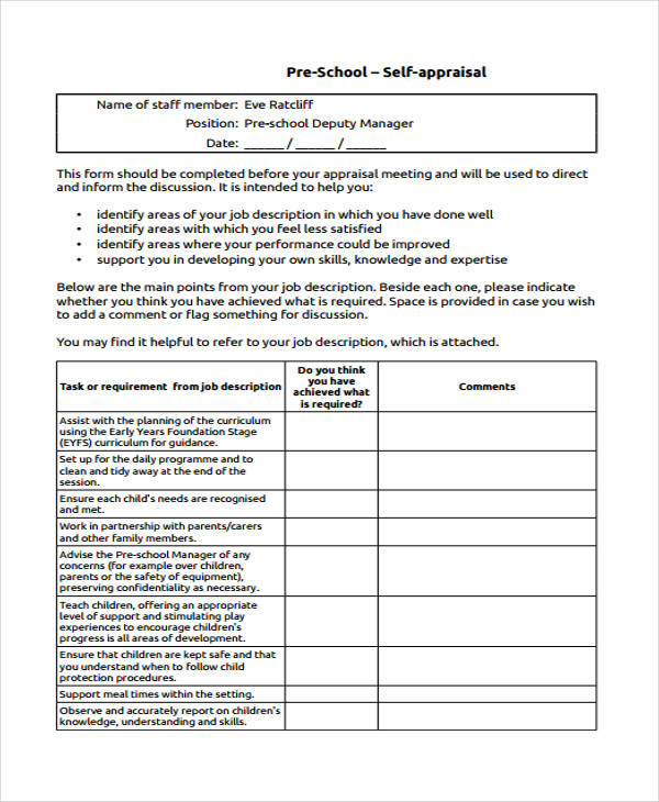 FREE 23 Staff Appraisal Forms In PDF MS Word Excel