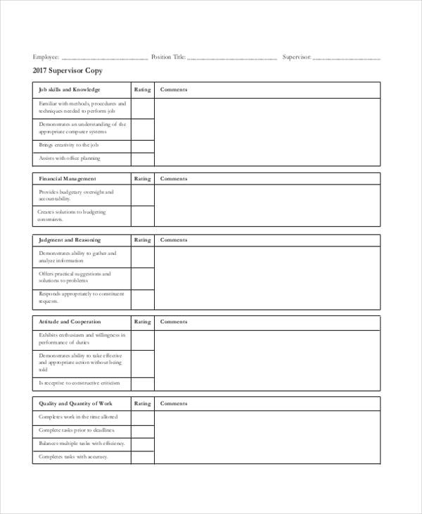 FREE 25 Employee Evaluation Forms In PDF MS Word Excel