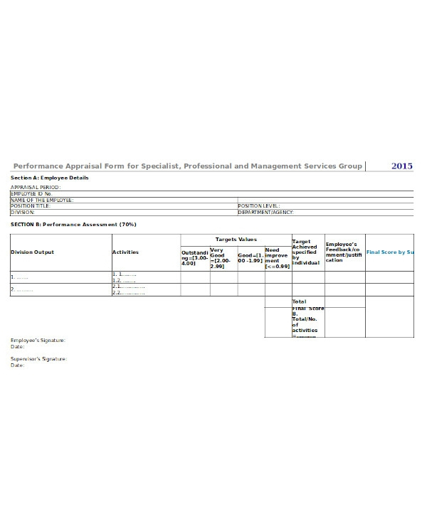 FREE 25 Sample Appraisal Forms In PDF MS Word Excel
