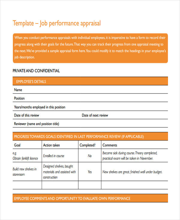 FREE 27 Sample Performance Appraisal Forms In PDF