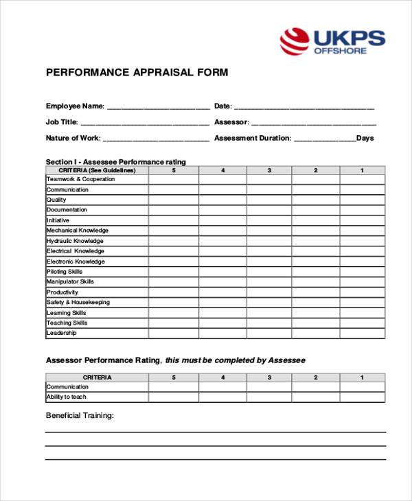 FREE 29 Sample Appraisal Formats In PDF MS Word Excel