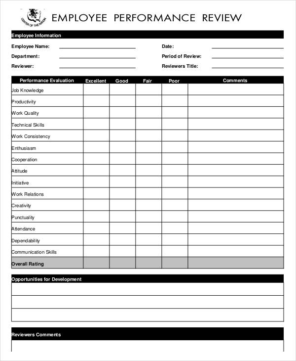 Employee Evaluation Form Pdf Templatedose Hot Sex Picture