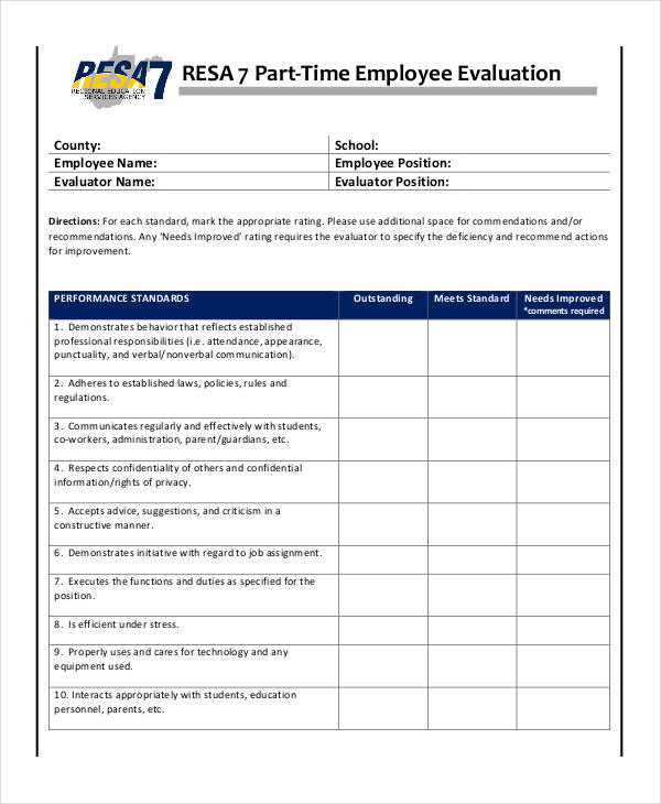 FREE 36 Employee Evaluation Forms In PDF