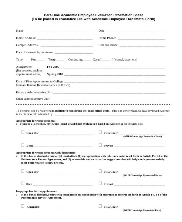 FREE 36 Employee Evaluation Forms In PDF