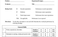 FREE 41 Sample Employee Evaluation Forms In PDF