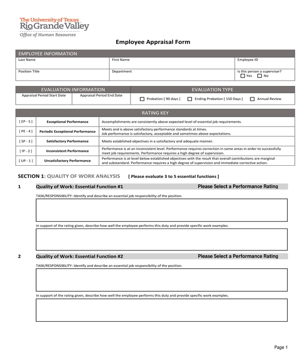 FREE 5 Employee Appraisal Forms In PDF MS Word Excel