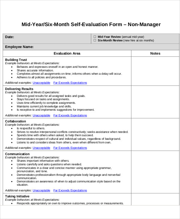 FREE 5 Employee Self Assessment Samples In MS Word PDF