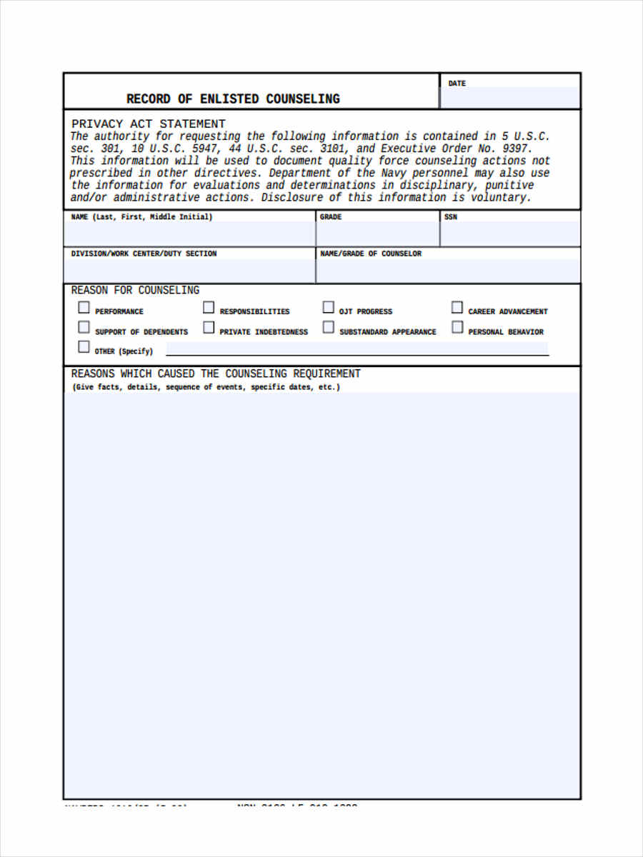 FREE 6 Performance Counseling Forms In PDF