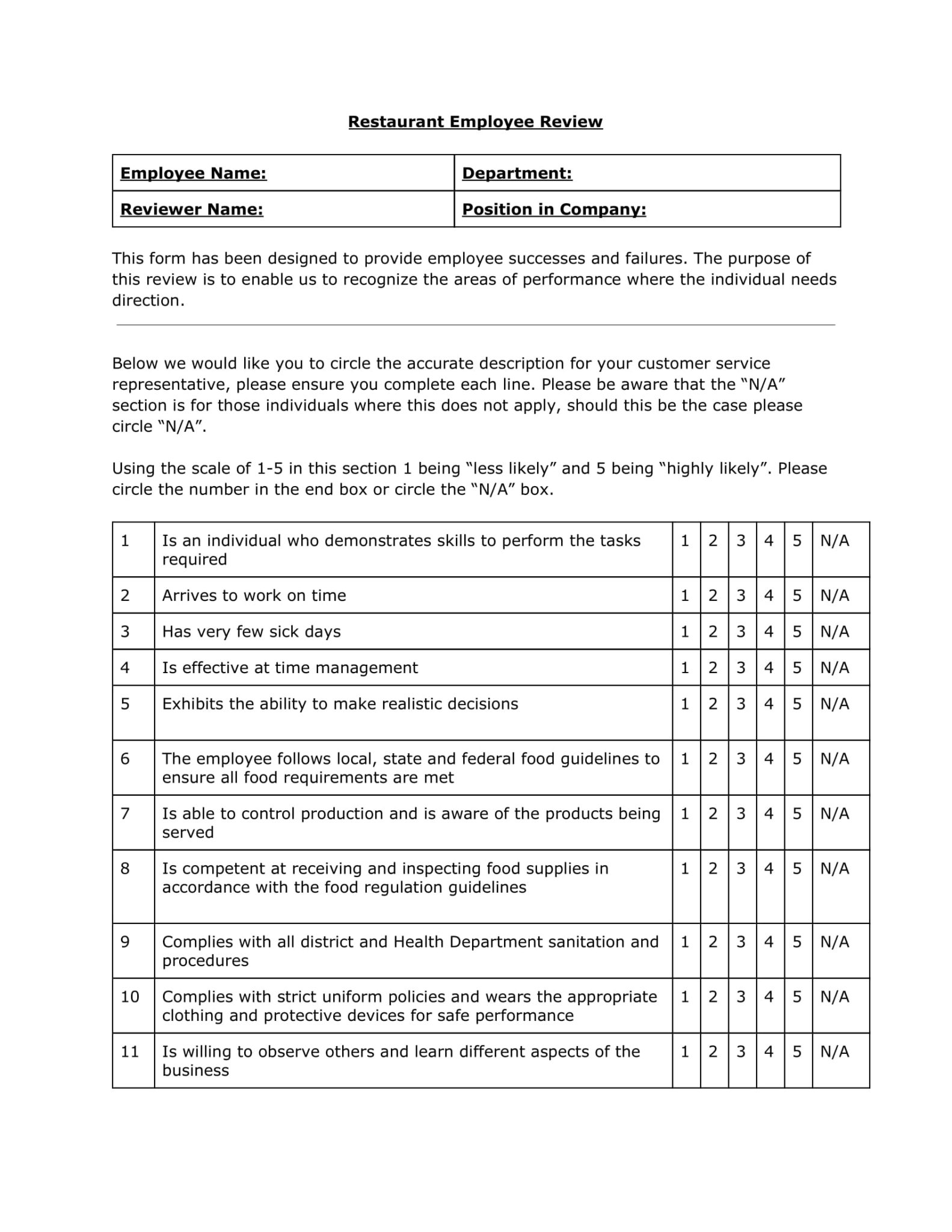 free-7-chef-evaluation-forms-in-pdf-ms-word-excel-employee-evaluation