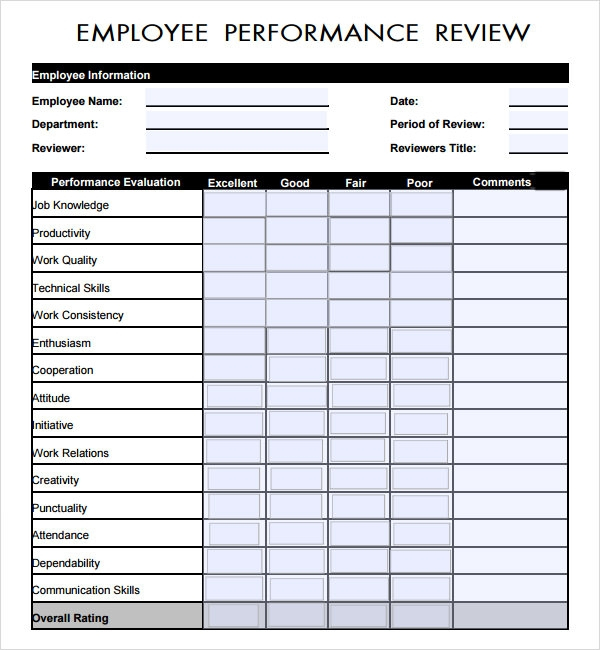 FREE 7 Employee Review Templates In PDF MS Word Pages