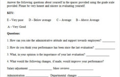 FREE 7 Employee Self Evaluation Forms In PDF