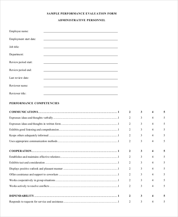 FREE 7 Performance Evaluation Samples And Templates In 