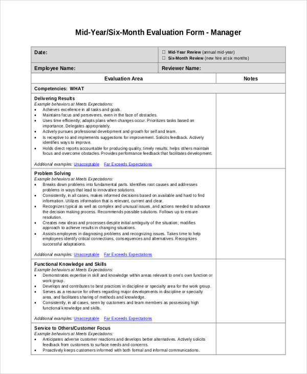 FREE 7 Sample Manager Feedback Forms In MS Word PDF