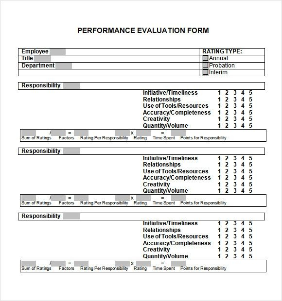 FREE 7 Sample Performance Evaluation Forms In PDF MS 