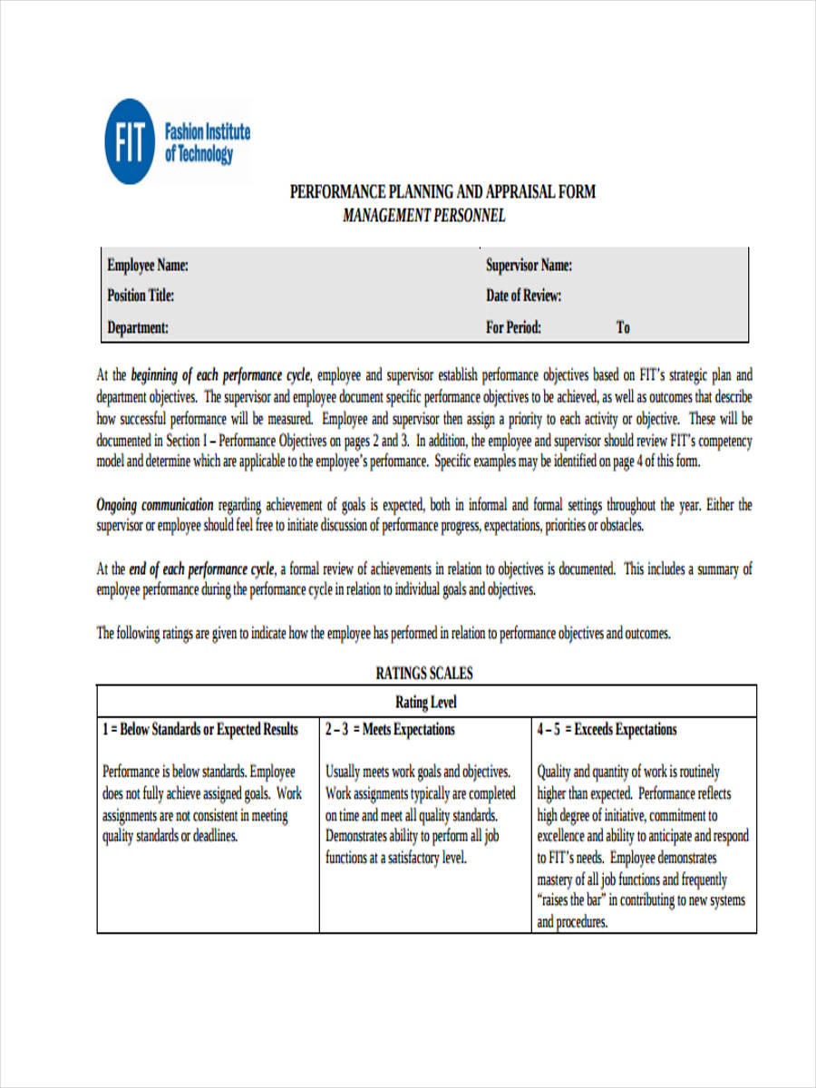 FREE 7 Work Appraisal Form In PDF MS Word