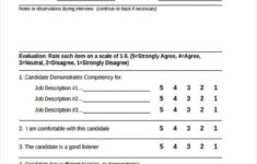 FREE 8 Sample Candidate Evaluation Forms In PDF MS Word