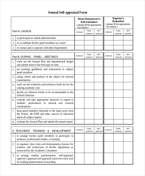 FREE 9 Annual Appraisal Form Samples In PDF MS Word