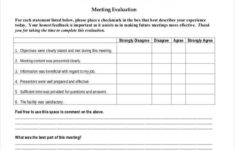 FREE 9 Sample Meeting Evaluation Forms In PDF MS Word
