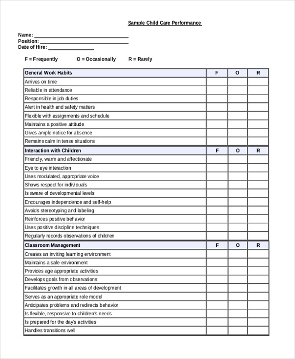 FREE 9 Sample Teacher Appraisal Forms In PDF MS Word