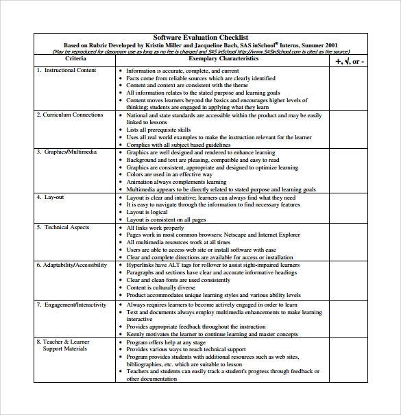 FREE 9 Software Evaluation Samples In PDF MS Word