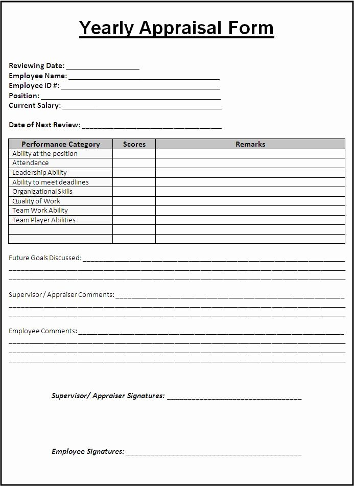 Free Employee Evaluation Forms Printable Unique Sample 