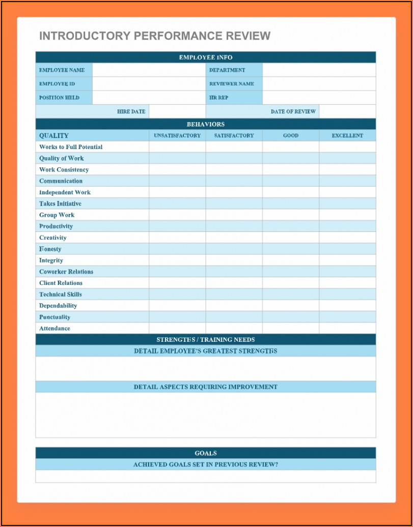 Free Medical Office Employee Evaluation Forms Form 