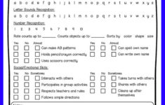 Free Preschool Assessment Form Mother Goose Time