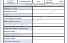 Free Printable Employee Performance Evaluation Template
