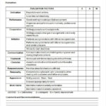 General Performance Evaluation Form Employee Evaluation