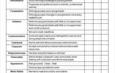 General Performance Evaluation Form Employee Evaluation