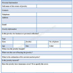 Jewelry Appraisal Form Form Template