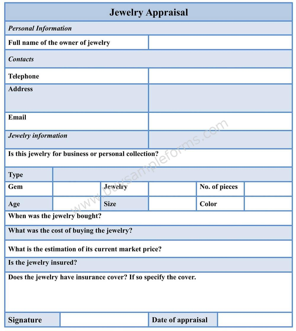 Jewelry Appraisal Templates Charlotte Clergy Coalition