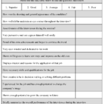 Job Interview Evaluation Form Editable Forms