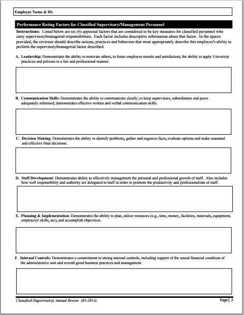 MS Word Performance Appraisal Form Template Word 
