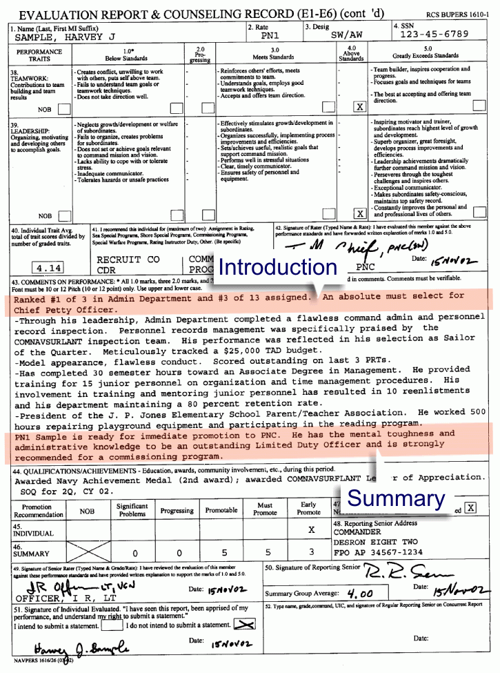 Navy EVAL Example