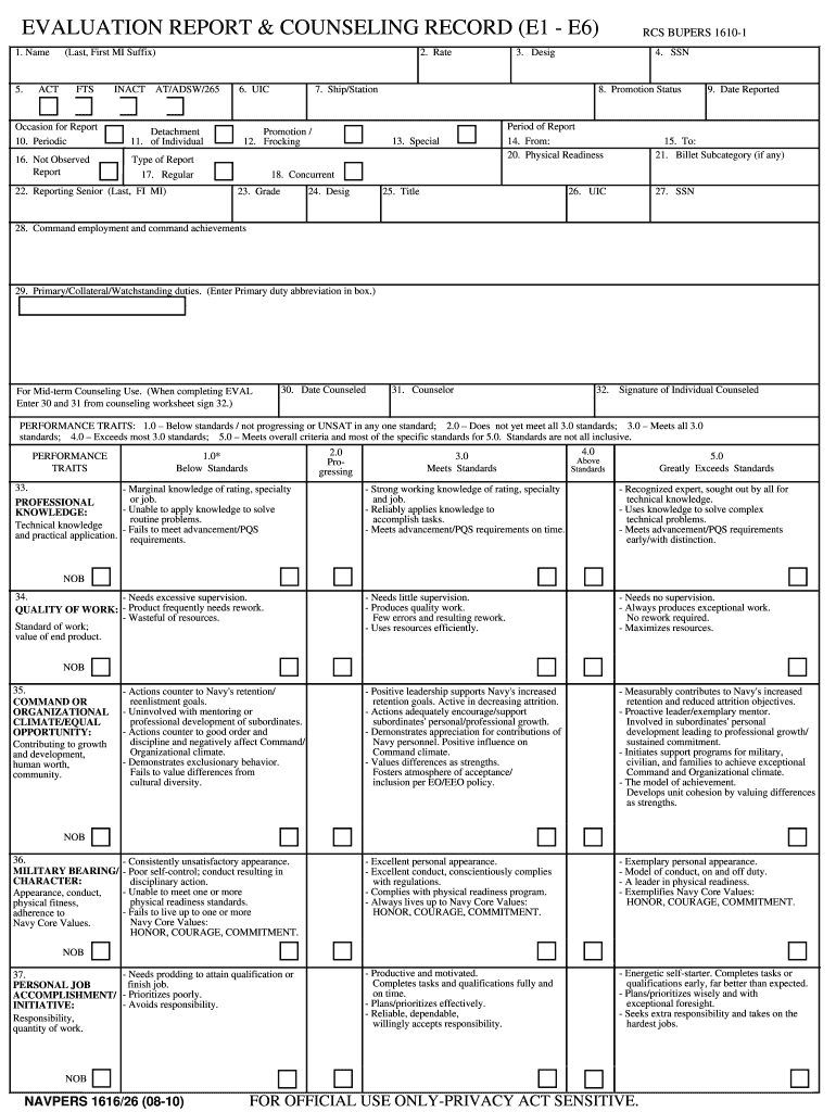 Navy Eval Pdf Fill Online Printable Fillable Blank 