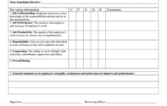 One Page Employee Evaluation Form New New Construction